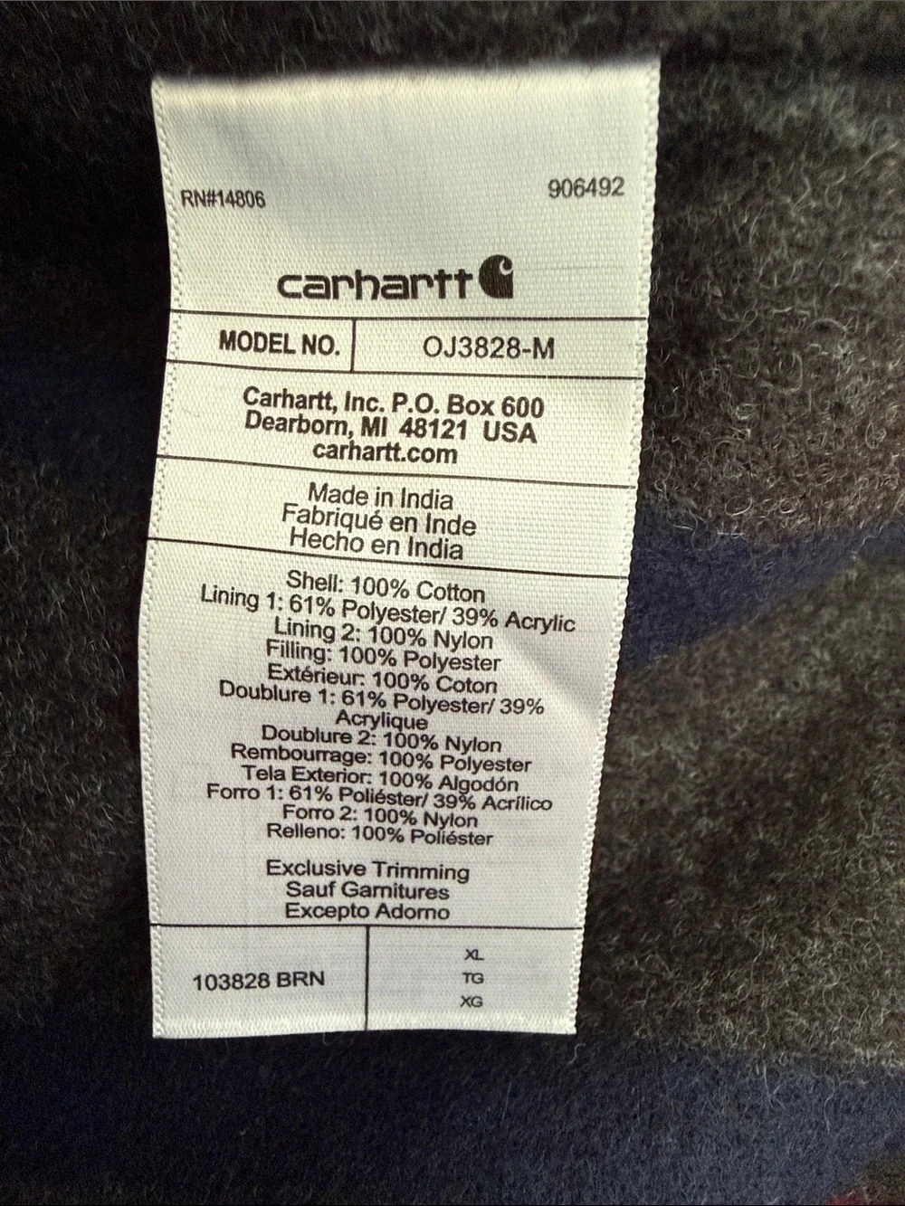 Carhartt Men's Tan Jacket with Dark Brown Corduroy Collar